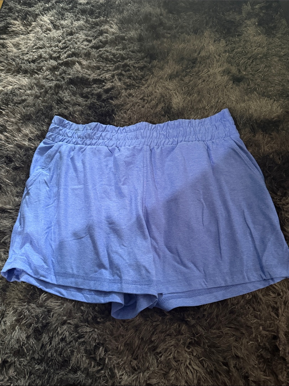 Women's Soft Elastic Waist Blue Lounge Shorts